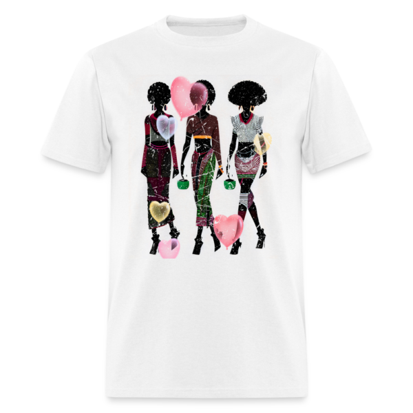 Vintage Black Women With Love Hearts Unisex Classic T-Shirt