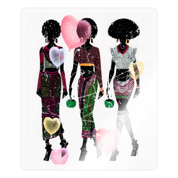 Vintage Black Women With Love Hearts Sticker