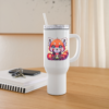 Vintage Red Panda Sipping on a Juicebox 40 oz Travel Tumbler - Image 2