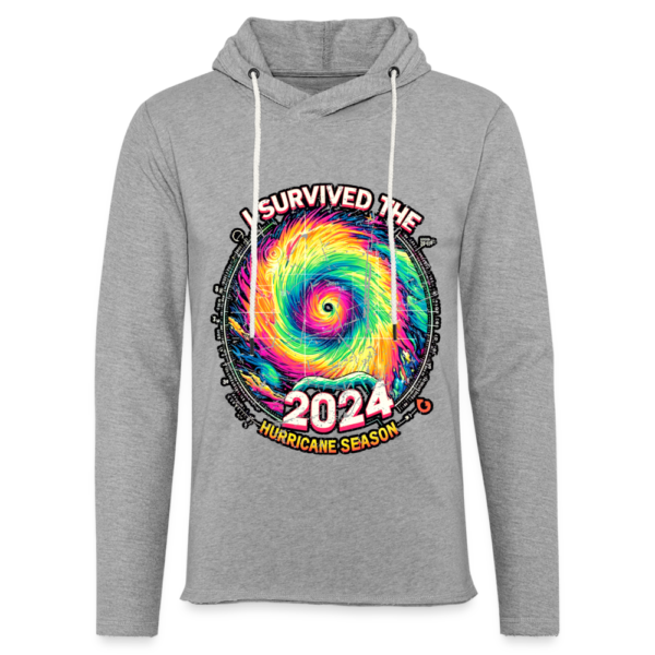 Vintage I Survived The 2024 Hurricane Season Unisex Lightweight Terry Hoodie