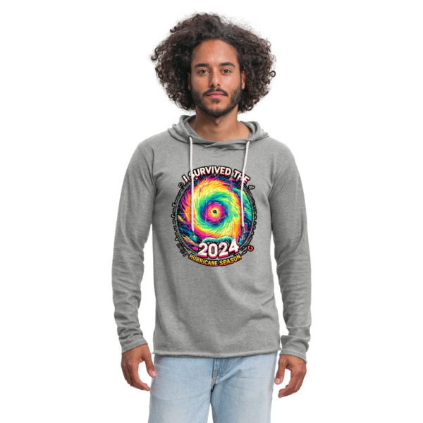 Vintage I Survived The 2024 Hurricane Season Unisex Lightweight Terry Hoodie - Image 2