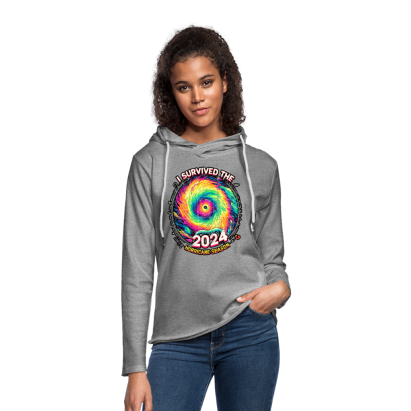 Vintage I Survived The 2024 Hurricane Season Unisex Lightweight Terry Hoodie - Image 3