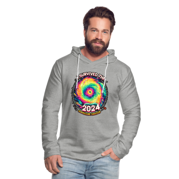 Vintage I Survived The 2024 Hurricane Season Unisex Lightweight Terry Hoodie - Image 4