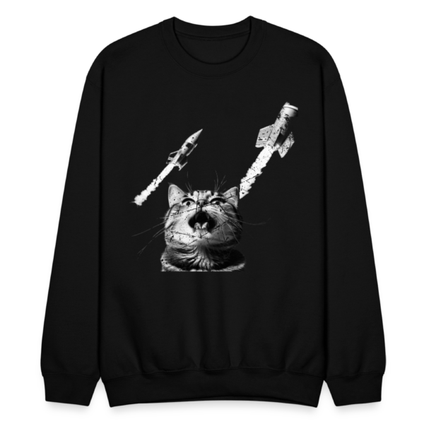 Vintage Cat Selfie at a Passenger Rocket Liftoff Crewneck Sweatshirt - Image 4