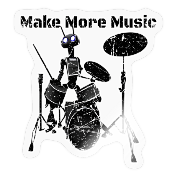 Vintage AI Robot Drum Machine Sticker