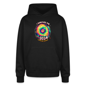 Vintage I Survived The 2024 Hurricane Season Oversized Hooded Sweatshirt