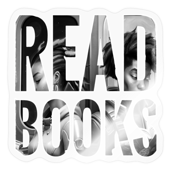 Young Black People Reading Books Sticker