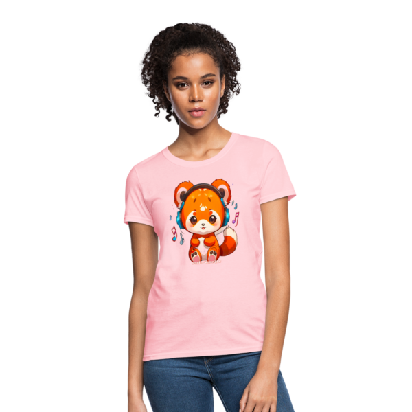 Anime Red Panda Listening To Music Women's T-Shirt