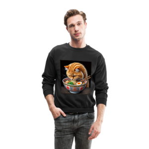 Pet Cat Sneaking A Bite Of Ramen Noodles Crewneck Sweatshirt