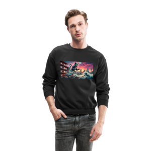 Monster Kaiju Cat Rampaging a City Crewneck Sweatshirt