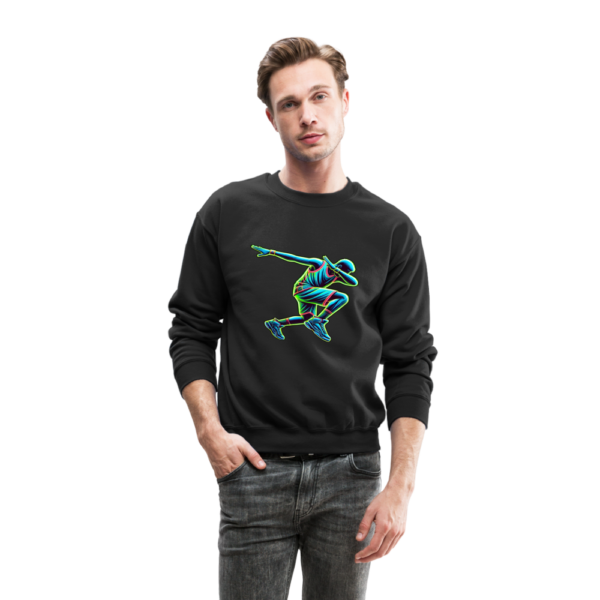 Retro Neon Basketball Player Dabbing Crewneck Sweatshirt