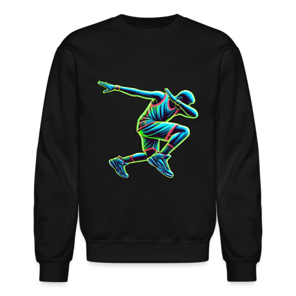 Retro Neon Basketball Player Dabbing Crewneck Sweatshirt - Image 2