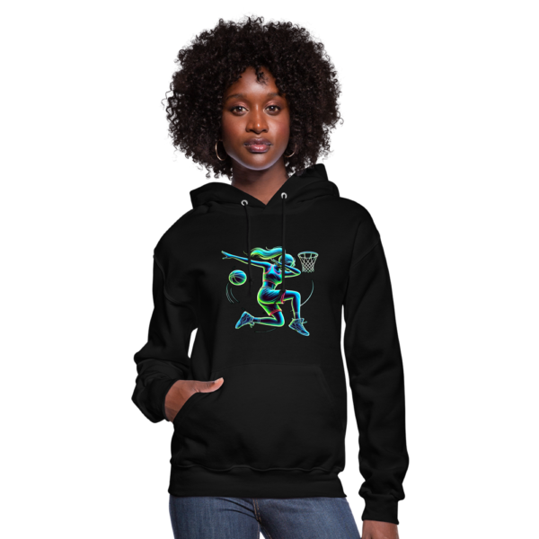 Retro Neon Woman Basketball Player Dabbing Women's Hoodie