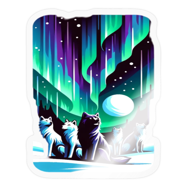 Aurora Borealis (Northern Lights) With a Pack of Wolves Sticker