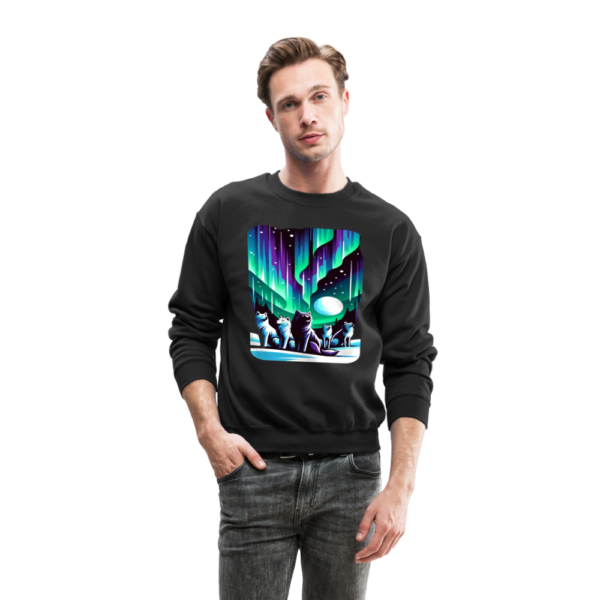 Aurora Borealis (Northern Lights) With a Pack of Wolves Crewneck Sweatshirt