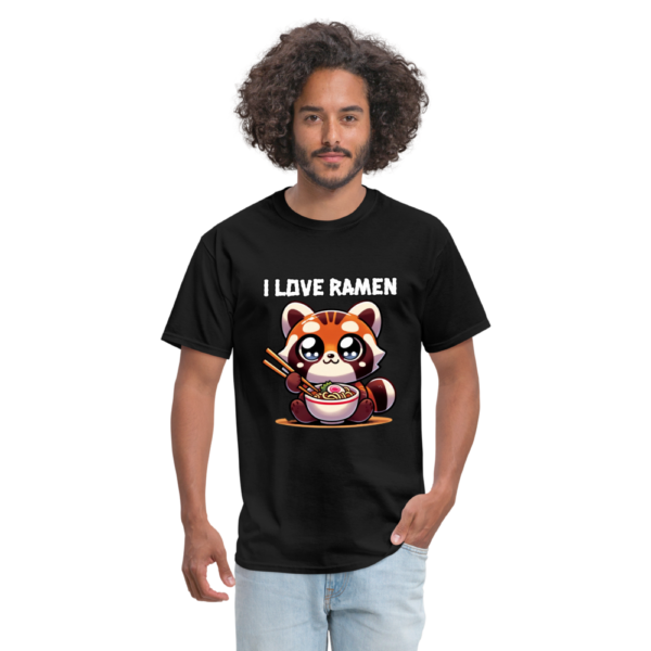 Kawaii-style Tanuki Eating Ramen with Chopsticks Unisex Classic T-Shirt