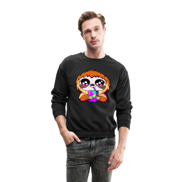 Sloth Sipping on a Juicebox Crewneck Sweatshirt