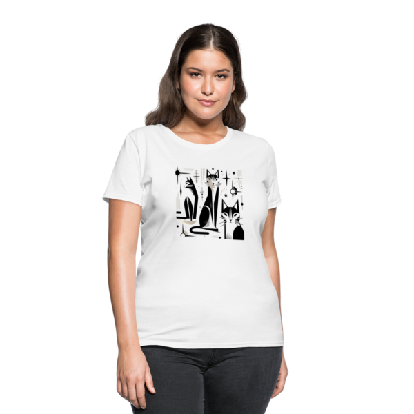 Mid-Century Cats Staring Women's T-Shirt - Image 3