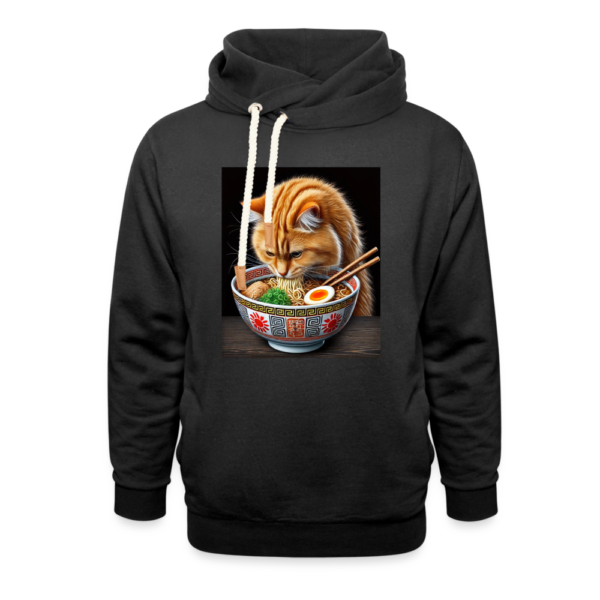 Pet Cat Sneaking A Bite Of Ramen Noodles Shawl Collar Hoodie - Image 2