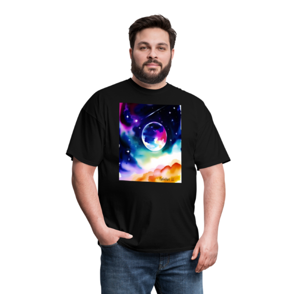 A watercolor view of Earth from another Planet Unisex Classic T-Shirt - Image 3