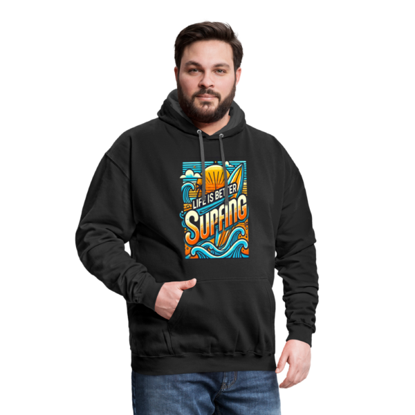 Life is Better Surfing Contrast Hoodie - Image 3