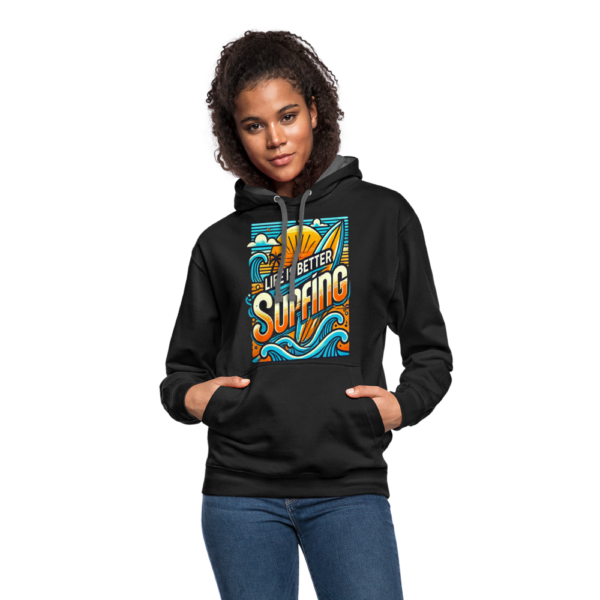 Life is Better Surfing Contrast Hoodie - Image 4