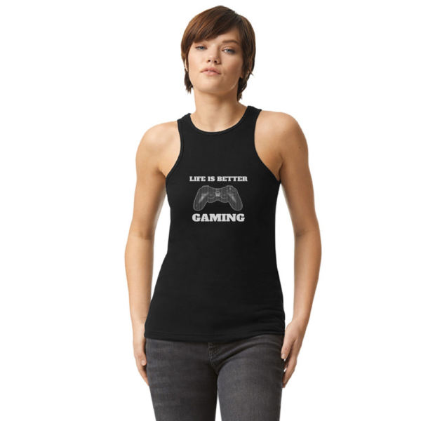 Life Is Better Gaming American Apparel Women’s Racerneck Tank