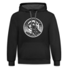 Retro Style Wolf Howling at The Full Moon Contrast Hoodie - Image 2