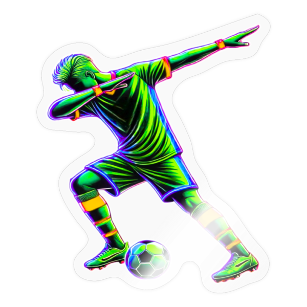 Neon Soccer Player Dabbing After Goal Sticker