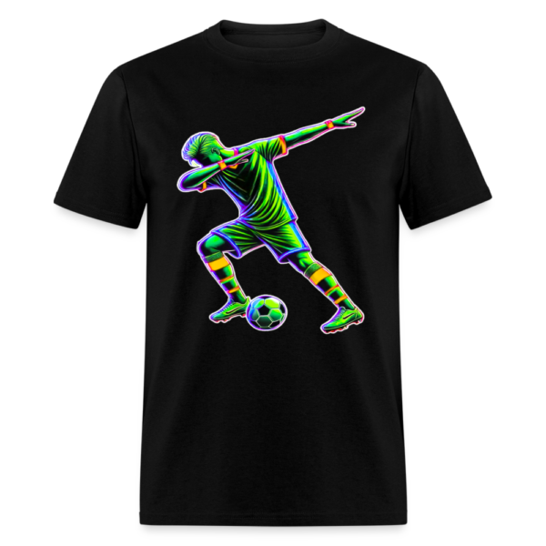 Neon Soccer Player Dabbing After Goal Unisex Classic T-Shirt - Image 2