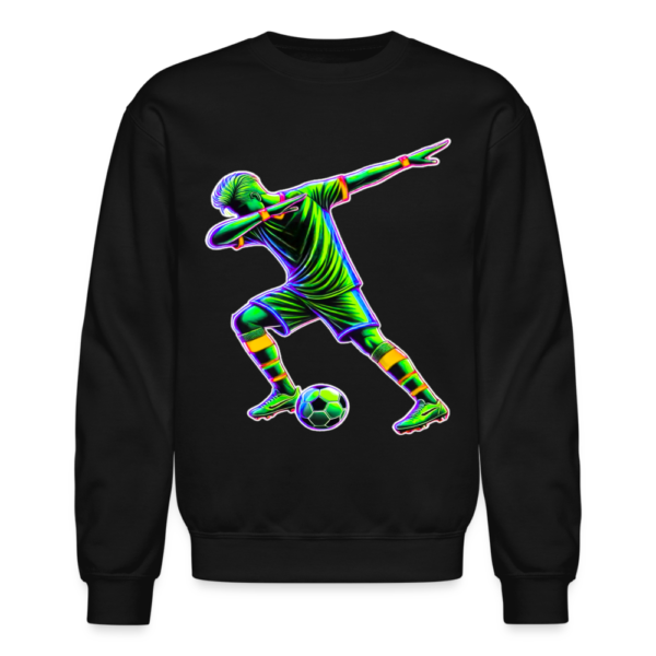 Neon Soccer Player Dabbing After Goal Crewneck Sweatshirt - Image 2