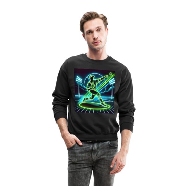 Retro Neon Baseball Pitcher Crewneck Sweatshirt