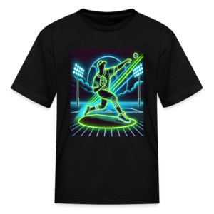 Retro Neon Baseball Pitcher Kids' T-Shirt