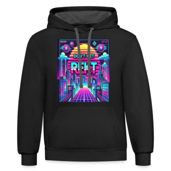 Don't Get Rekt Crypto Contrast Hoodie - Image 2