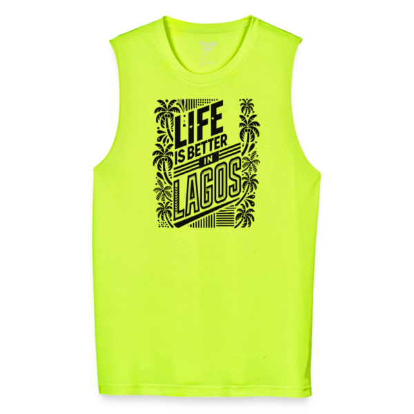 Life is Better in Lagos Nigeria Men's Zone Performance Muscle T-Shirt