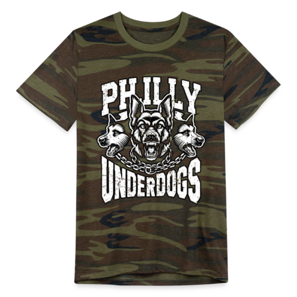 Vintage Philly Underdogs German Shepherds Unisex Eco Camo T-Shirt