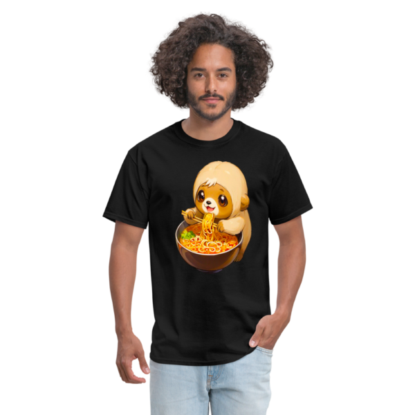 Kawaii Chibi Sloth Eating Ramen Noodles Unisex Classic T-Shirt - Image 2