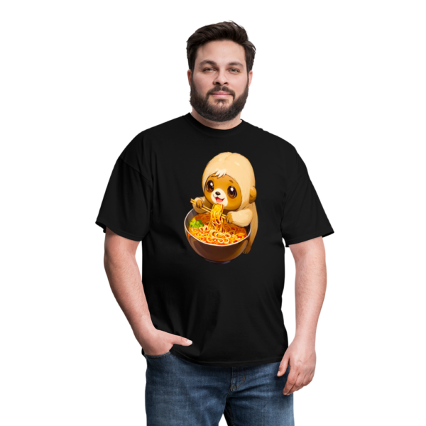 Kawaii Chibi Sloth Eating Ramen Noodles Unisex Classic T-Shirt - Image 3