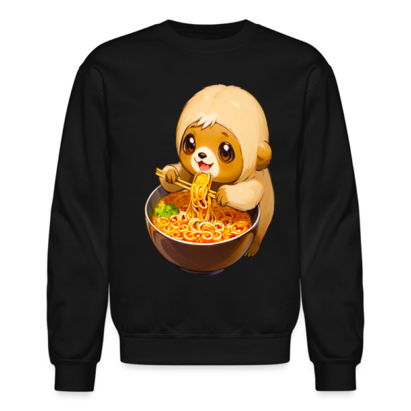 Kawaii Chibi Sloth Eating Ramen Noodles Crewneck Sweatshirt