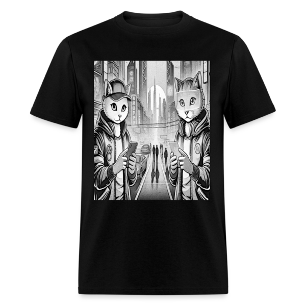 Cats Staring at Their Smartphones Unisex Classic T-Shirt - Image 2