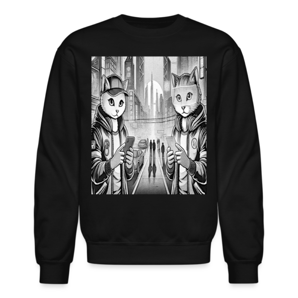 Cats Staring at Their Smartphones Crewneck Sweatshirt - Image 2