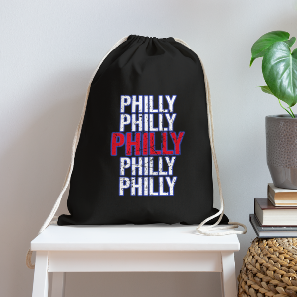 Vintage The Real Philly Repeating Words Cotton Drawstring Bag