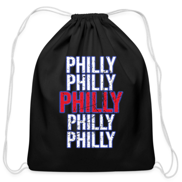 Vintage The Real Philly Repeating Words Cotton Drawstring Bag - Image 2