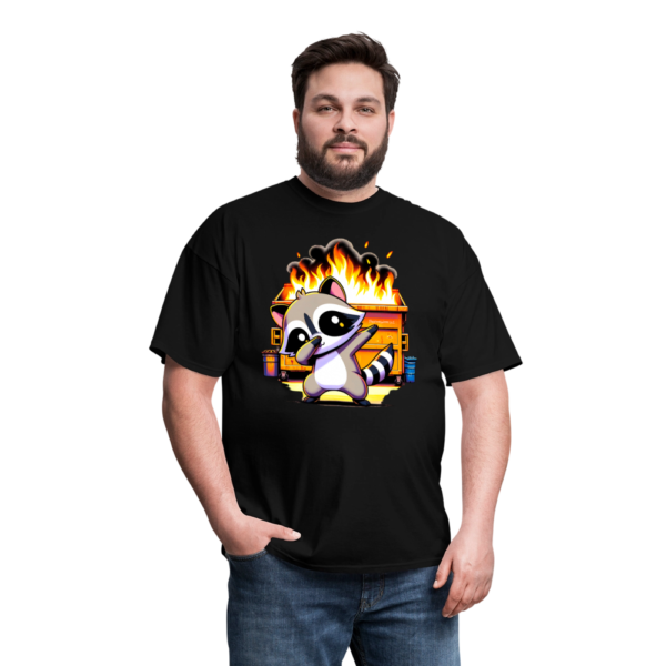 Dabbing Raccoon and Dumpster Fire Unisex Classic T-Shirt - Image 3