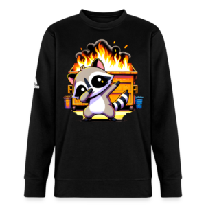 Dabbing Raccoon and Dumpster Fire Adidas Unisex Fleece Crewneck Sweatshirt