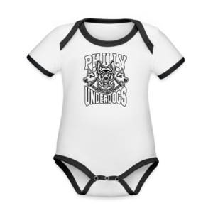 Philly Underdogs German Shepherds Organic Contrast Short Sleeve Baby Bodysuit