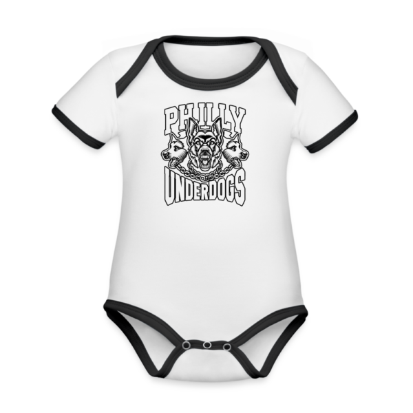 Philly Underdogs German Shepherds Organic Contrast Short Sleeve Baby Bodysuit