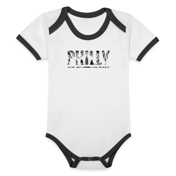 Philly Block Party Celebration Organic Contrast Short Sleeve Baby Bodysuit