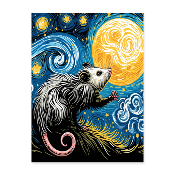 Possum Starry Nights Van Gogh Style Poster 18x24