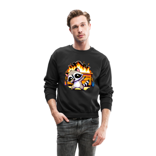 Dabbing Raccoon and Dumpster Fire Crewneck Sweatshirt